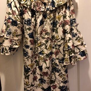 MISA Los Angeles strapless floral dress